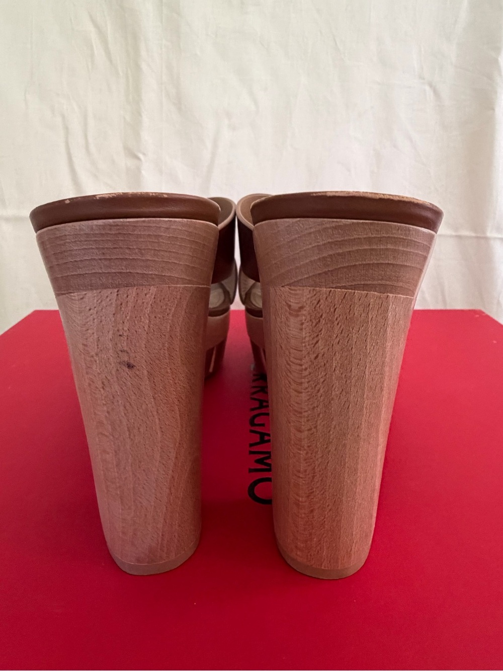 Salvatore Ferragamo Brown Leather Crisscross Slide Mules - Picture 3 of 5